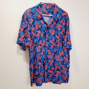 Land's End men's short sleeves floral  shirt size XL